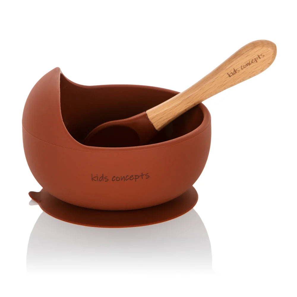 Kids Concepts Bowl & Spoon Set Clay