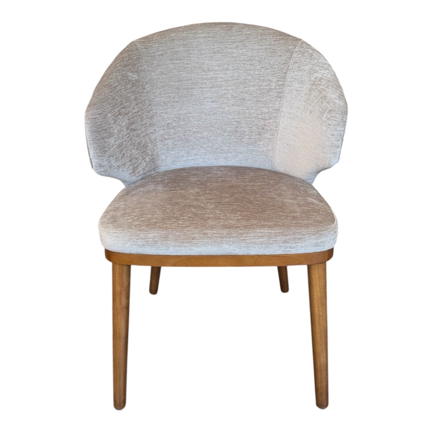 Roark Dining Chair Beige and Walnut Set of Two