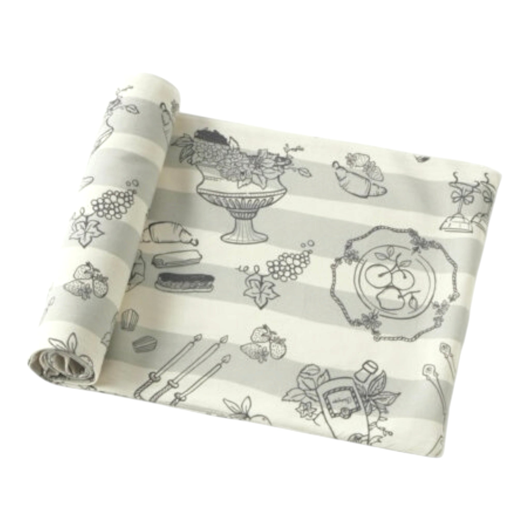 Le Bistrot Tablecloth 100% Cotton 150 x 270 cm - Sage Green and Cream