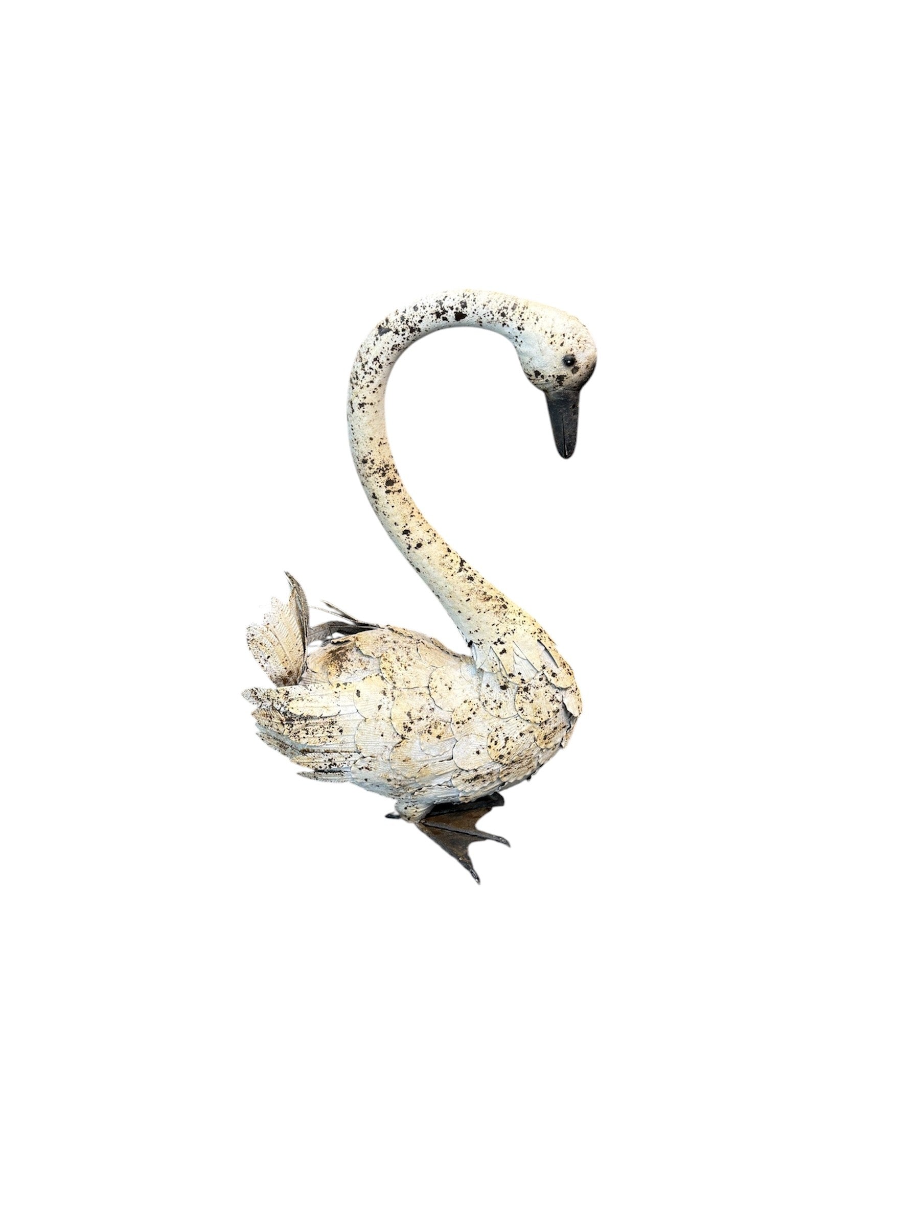 Metal Swan Rust 72cm