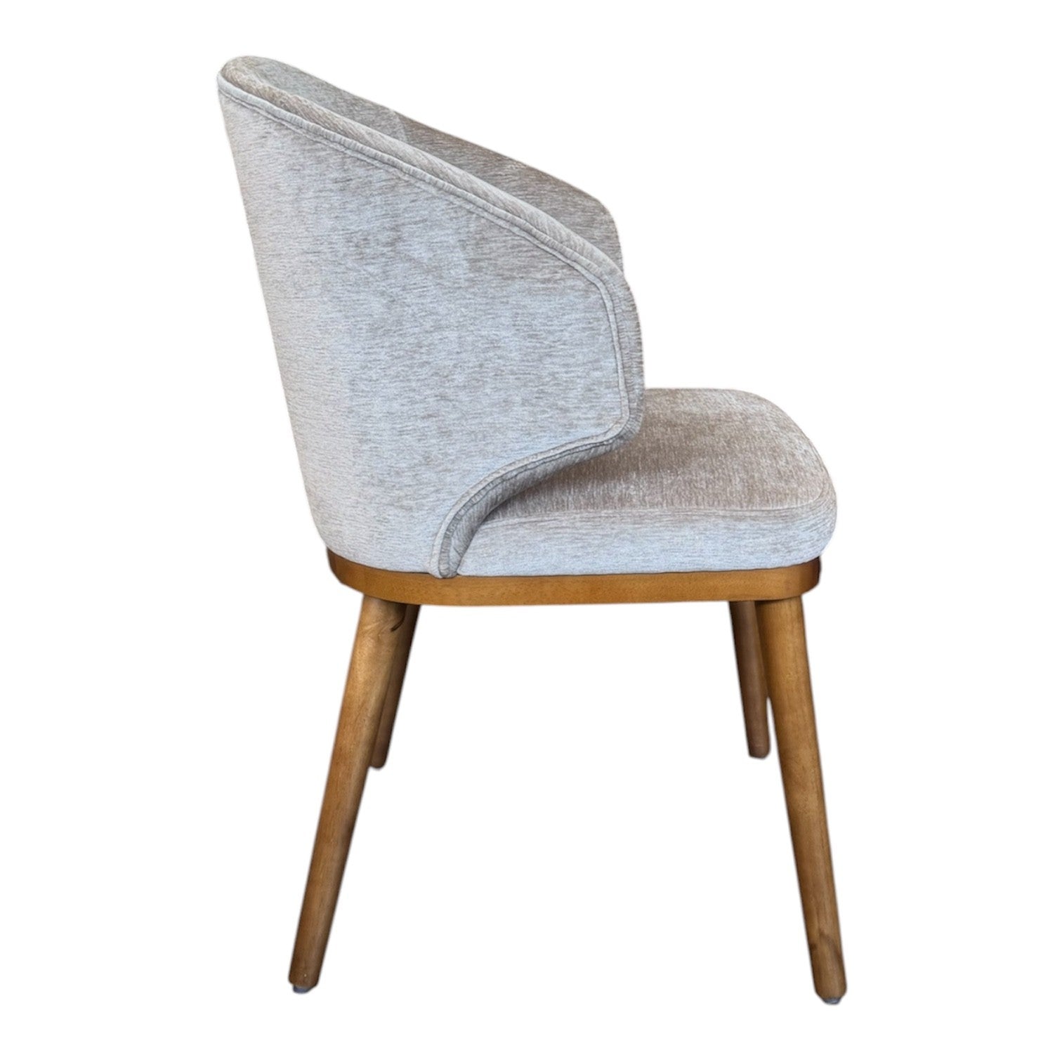 Roark Dining Chair Beige and Walnut Set of Two