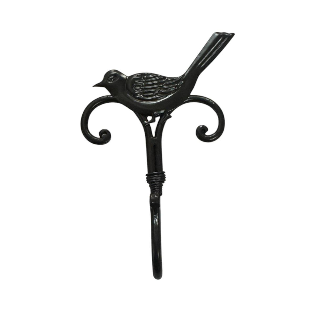 Bird Metal Wall Hook 19cm Dark Brown
