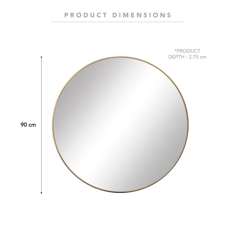 Lucinda 90cm Round Wall Mirror Gold
