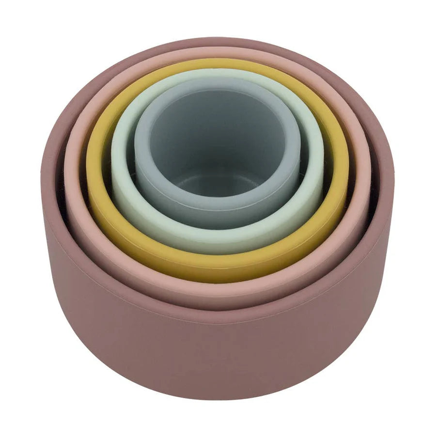Kids Concepts SiliconeStack Cups Pink/Multi Colour