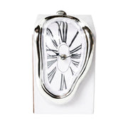 Hanging Dali Melting Clock 20cm - Chrome & White