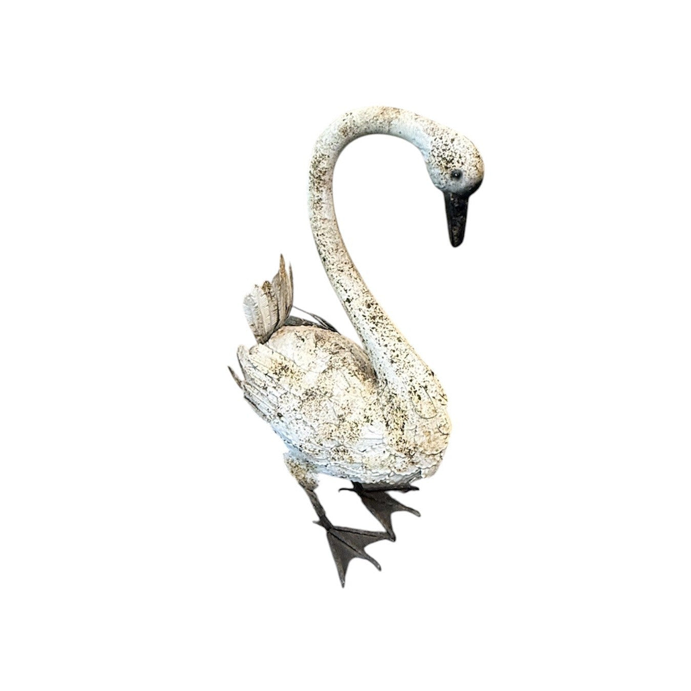 Metal Swan Rust 80cm