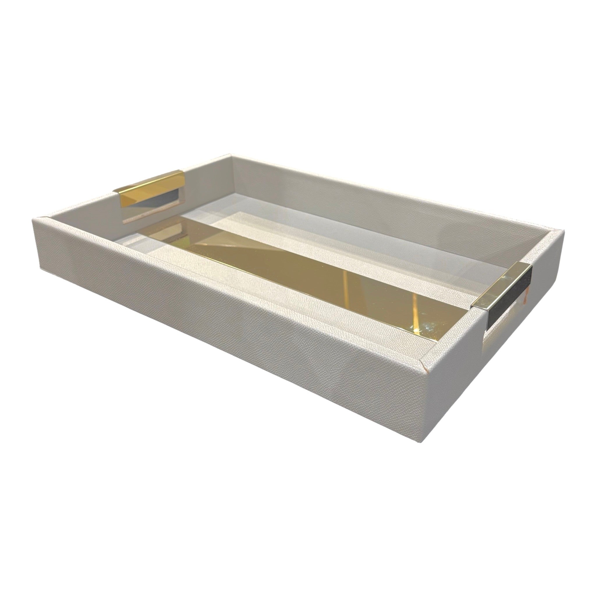 Maya Set of 2 Decor Trays - Grey & Gold