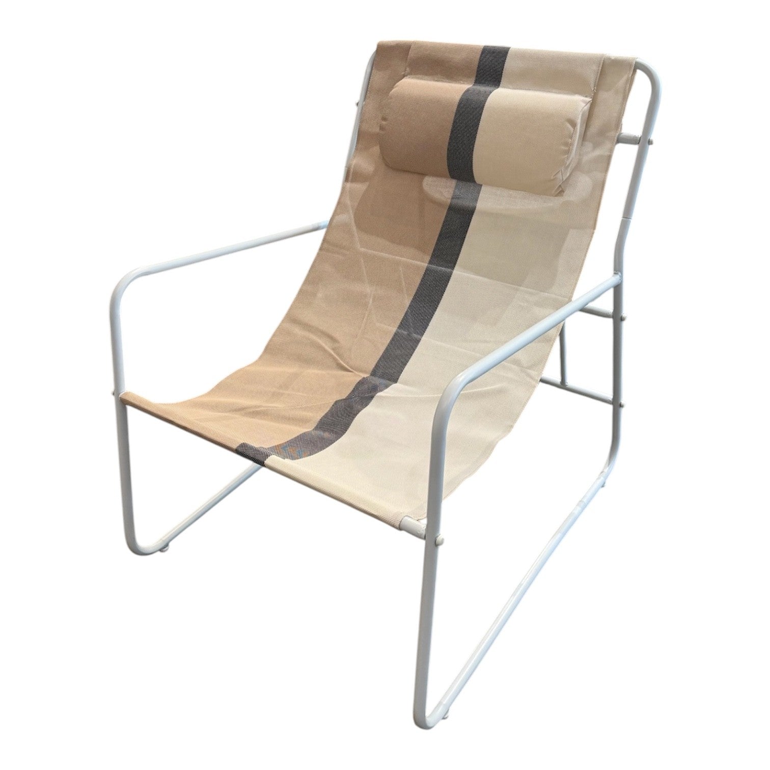 Palma Outdoor Sling Chair Metal Frame Stripe Set/2