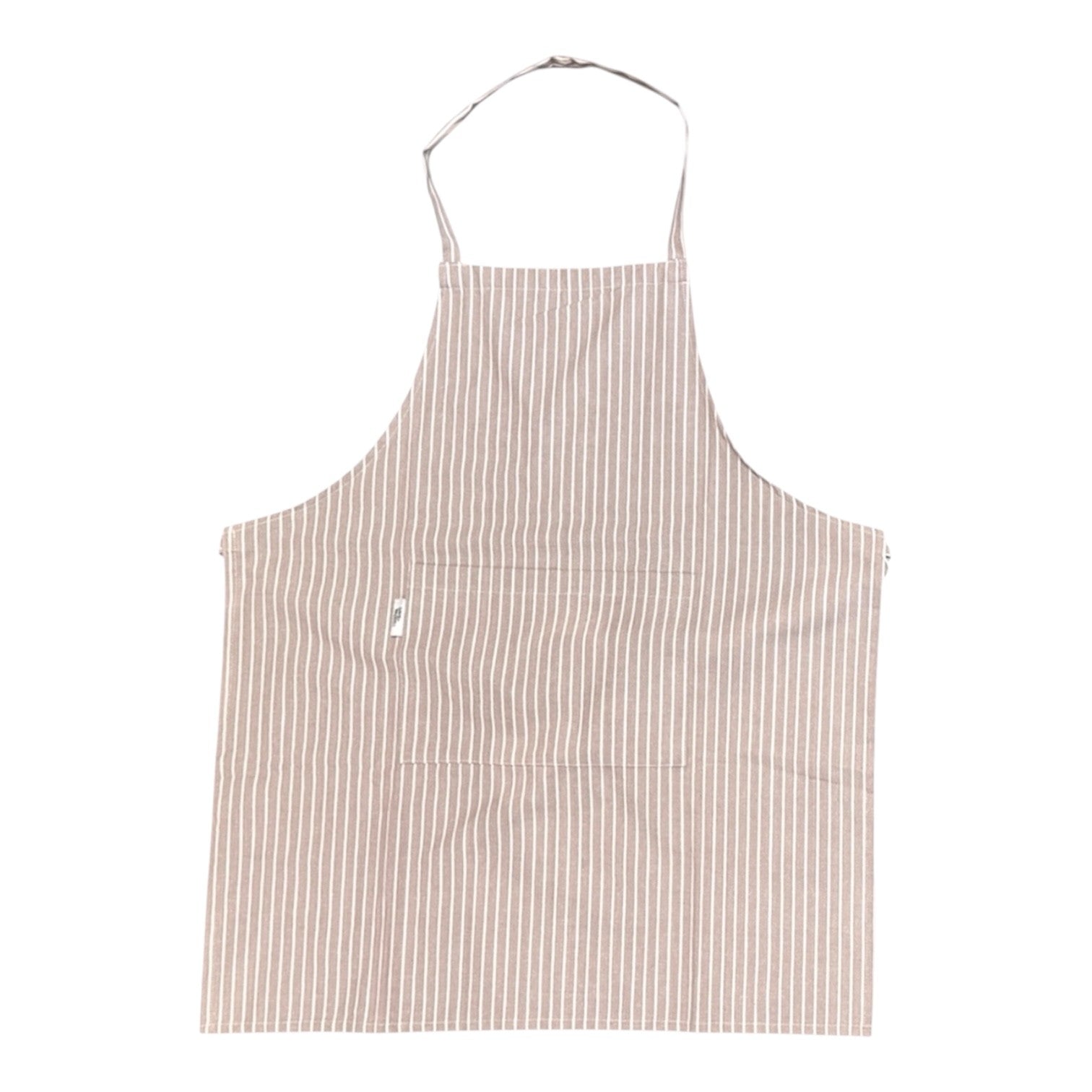Butcher Stripe Cotton Kitchen Apron Taupe