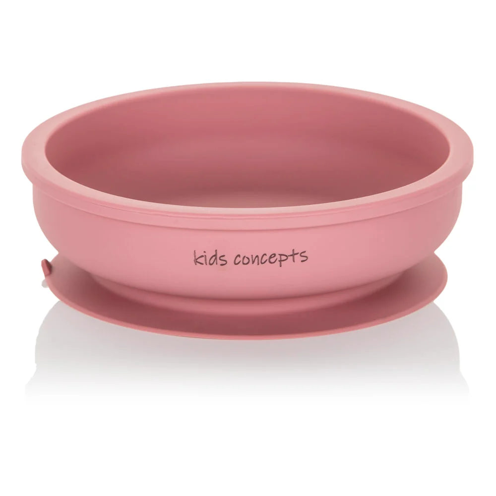 Kids Concepts Silicone Shallow Suction Bowl Rose