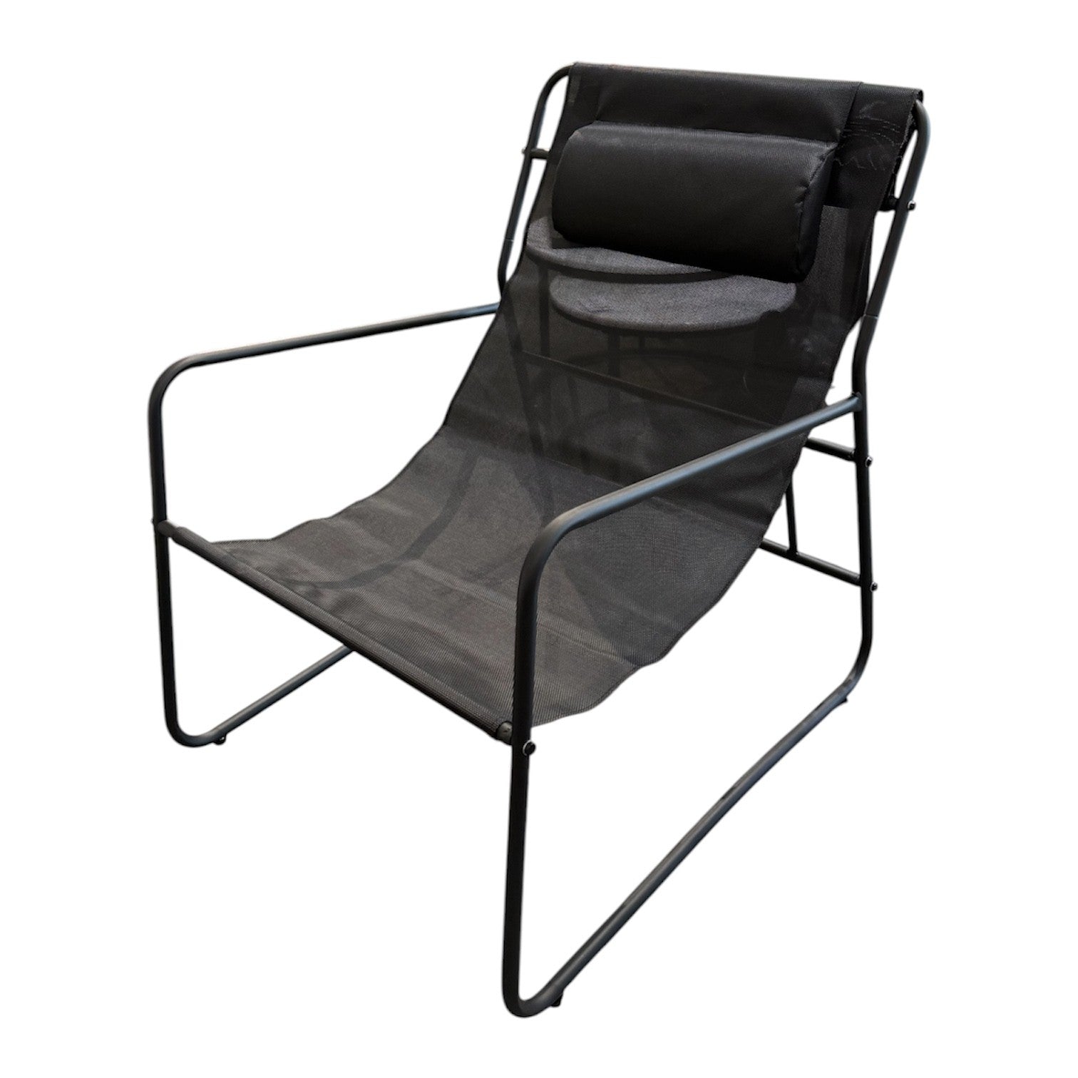 Palma Outdoor Sling Chair Metal Frame Black Set/2