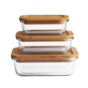 Pebbly Glass Container Set of 3