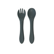 Silicone My First Cutlery 2 Piece Set Blue Grey