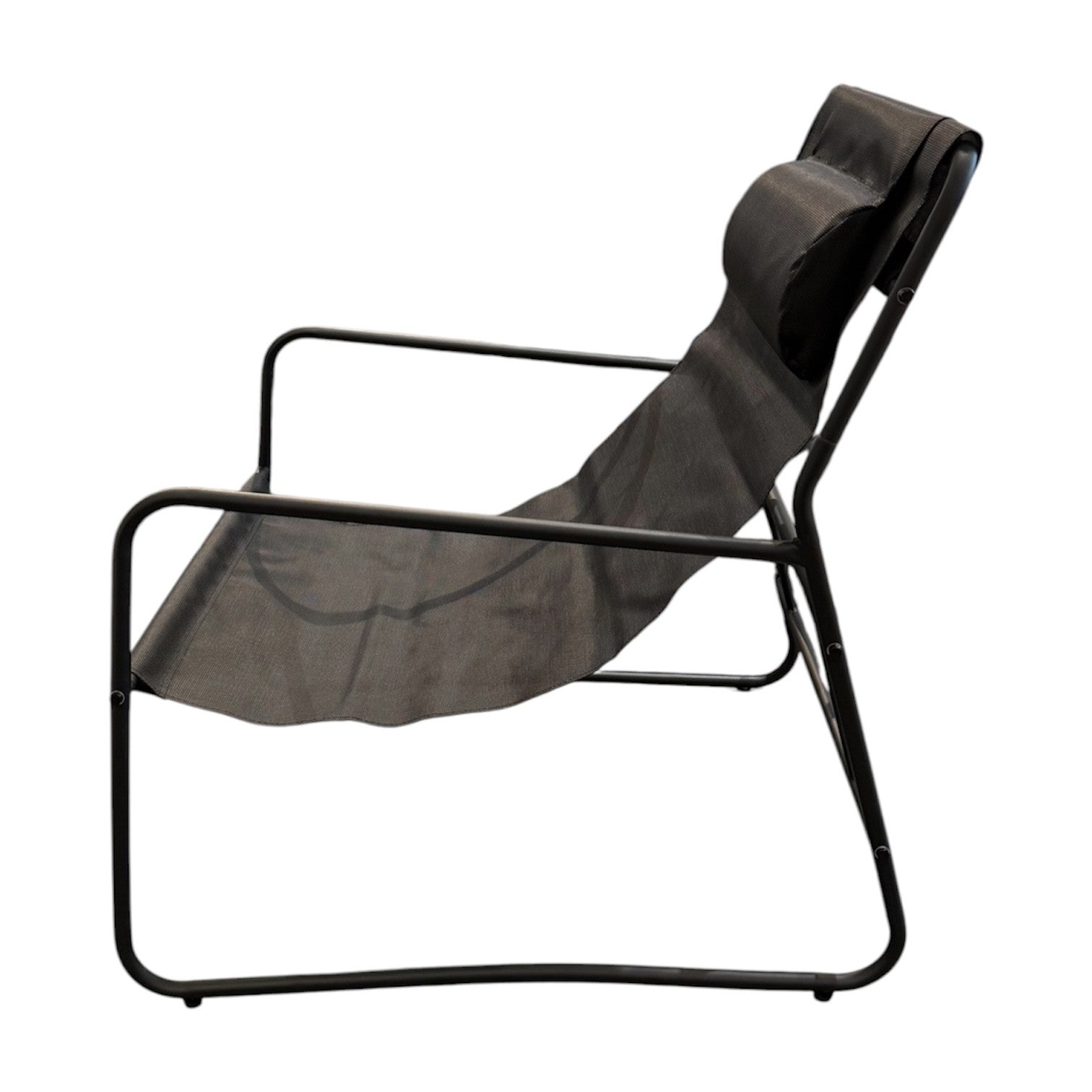 Palma Outdoor Sling Chair Metal Frame Black Set/2