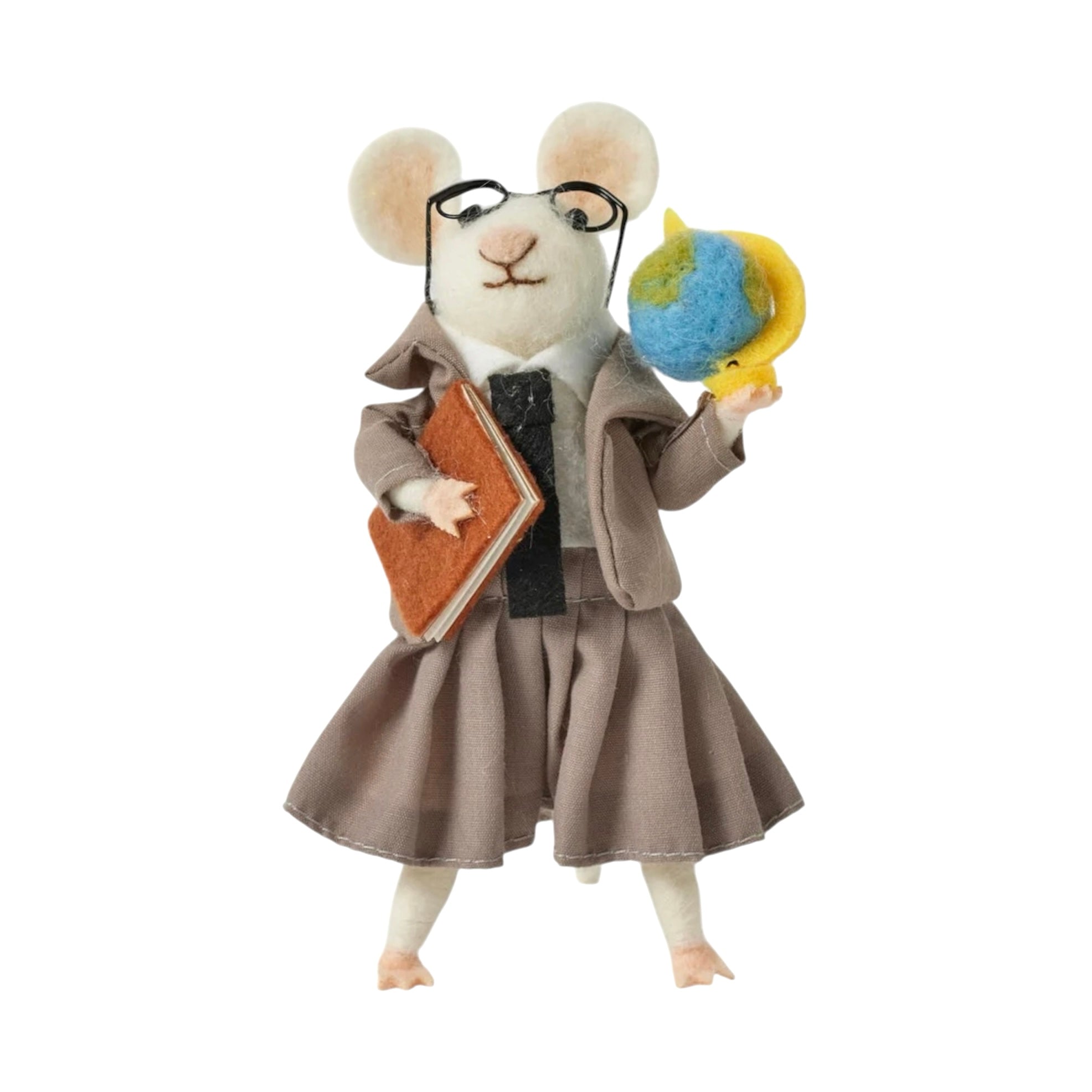 Jiggle & Giggle Agatha Wool Felt Mouse Kids Toy Figure
