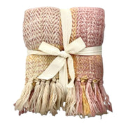 Plaid Throw Blanket Pink & Orange