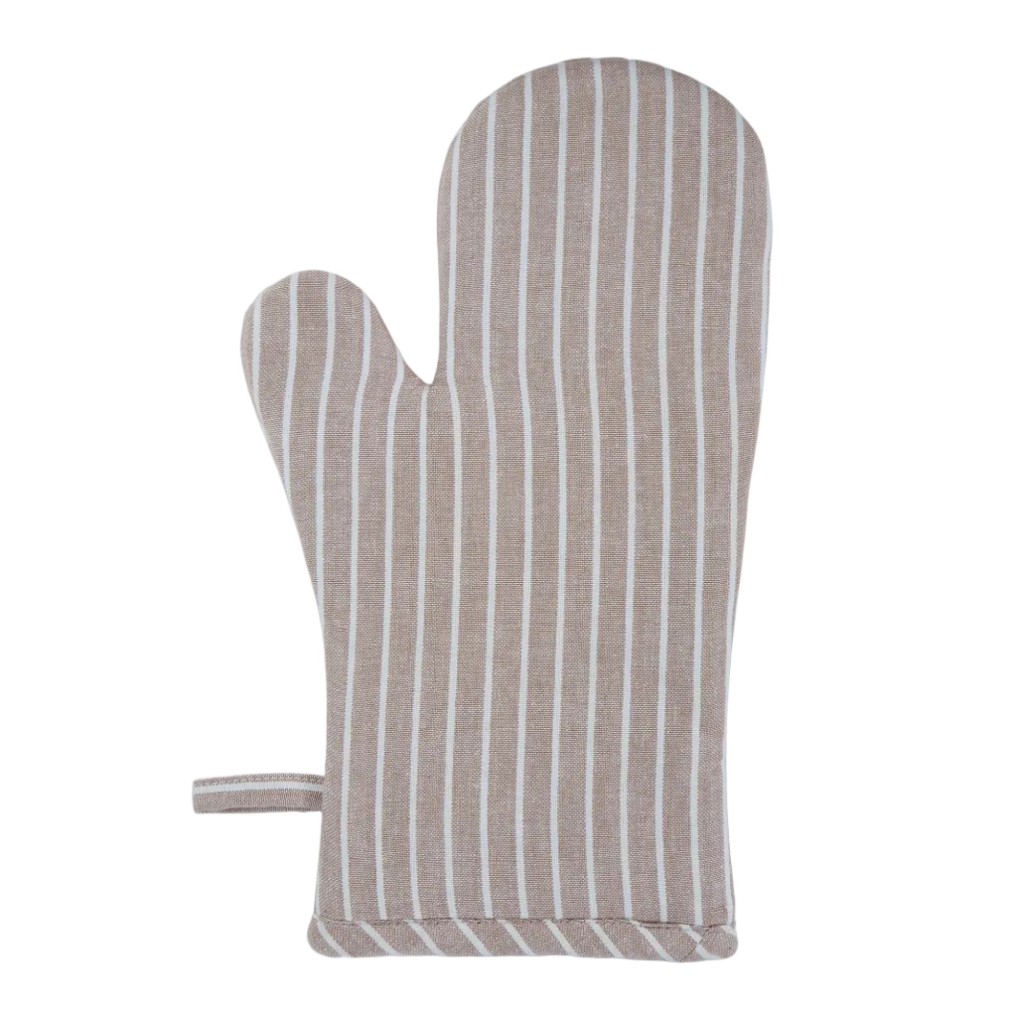 Butcher Stripe Cotton Oven Glove Taupe
