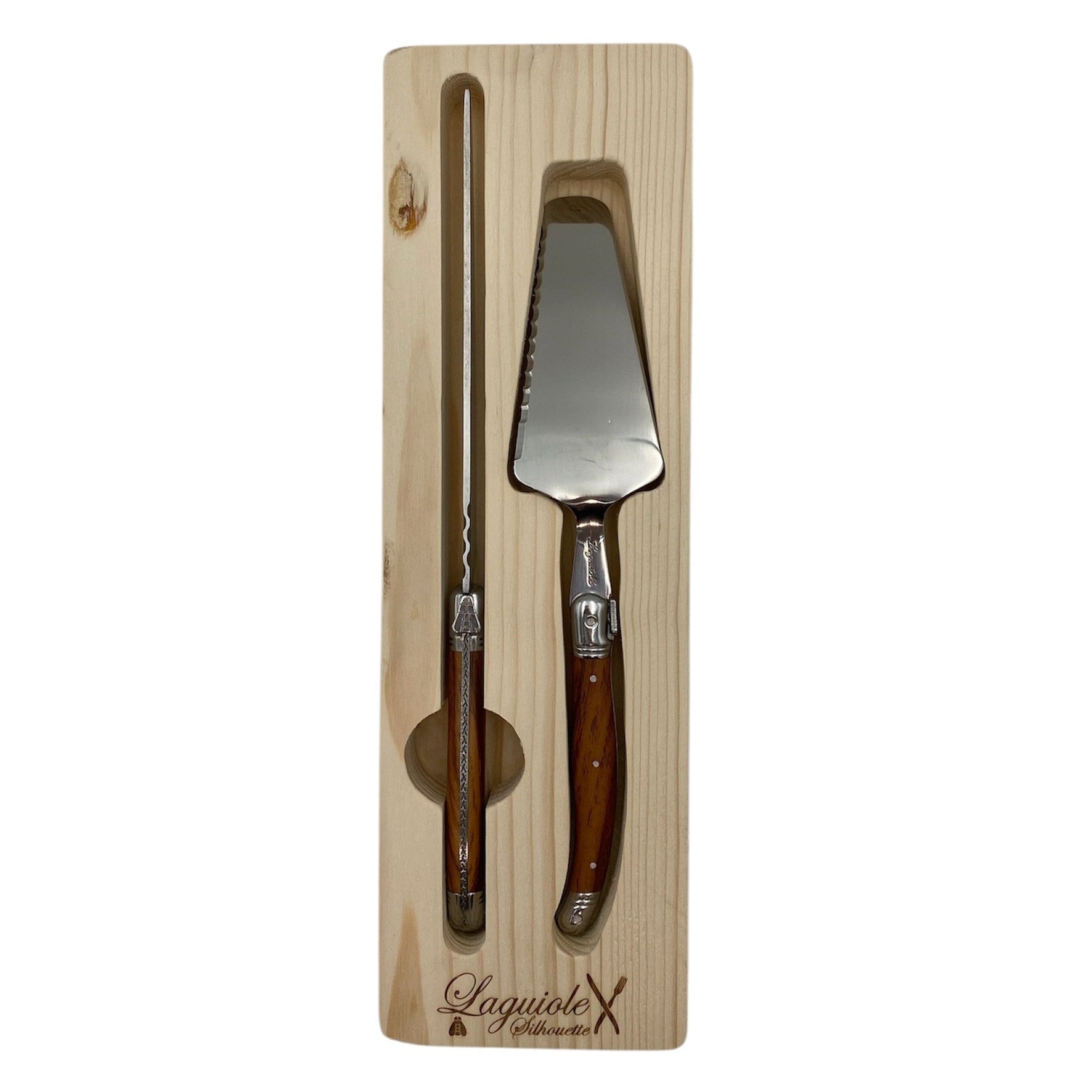 Laguiole Two Piece Cake Set - Brown