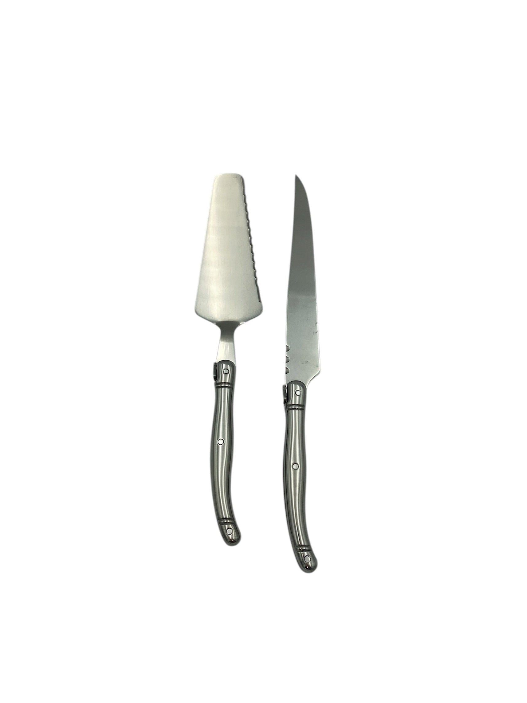 Laguiole Two Piece Cake Set - Silver