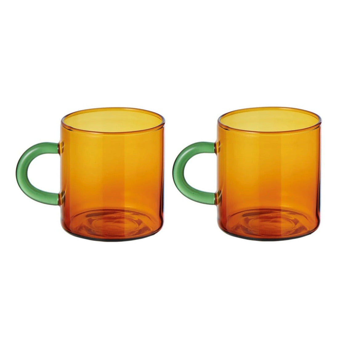 Leaf & Bean Two-Toned Sepia Glasses (set of 2) - 420 ml
