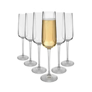 Knightsbridge Crystal Champagne Flutes Pack of 6 - 230ml