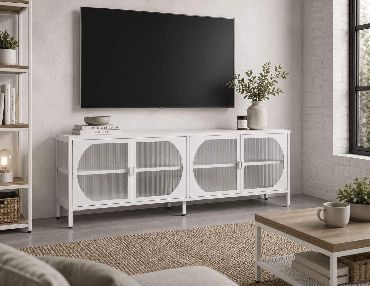Juno Metal Entertainment Unit White