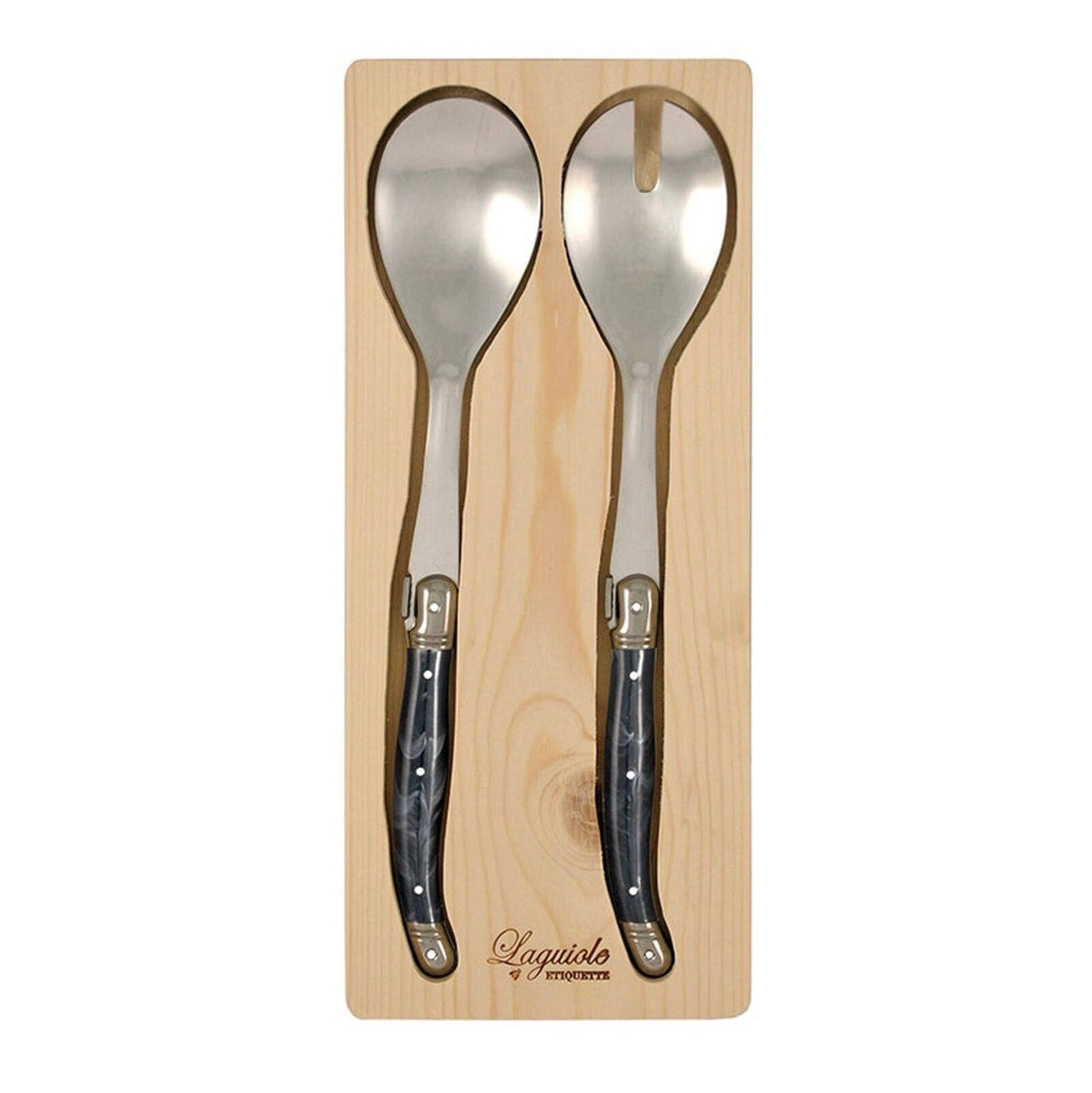 Laguiole Etiquette 28cm Salad Servers 2 pce - Grey