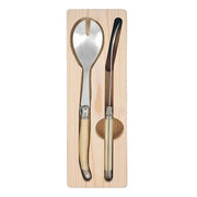 Laguiole Silhouette 28.5cm Salad Servers 2 pce - Ivory