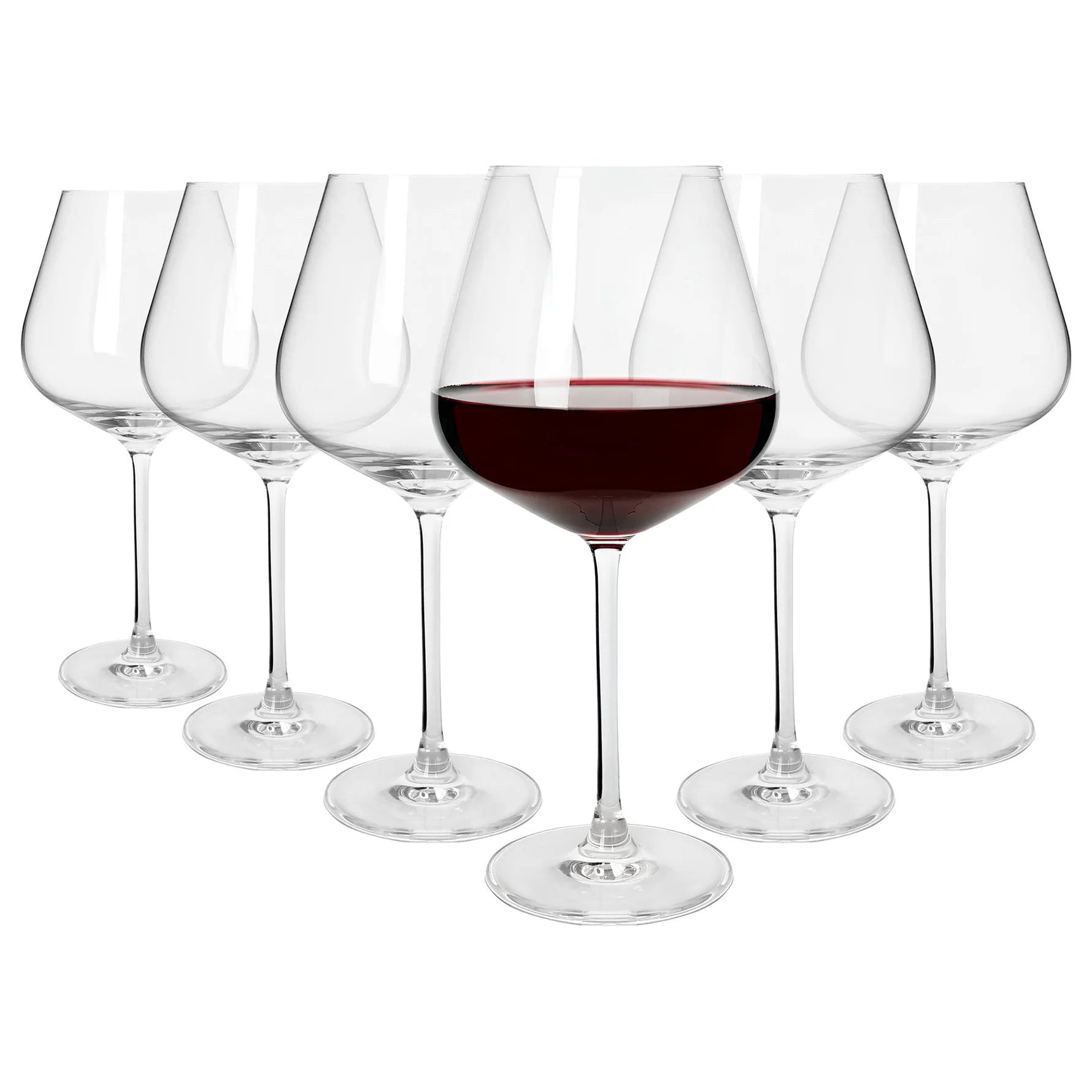 Knightsbridge Crystal Wine Glasses Pack of 6 - 650ml