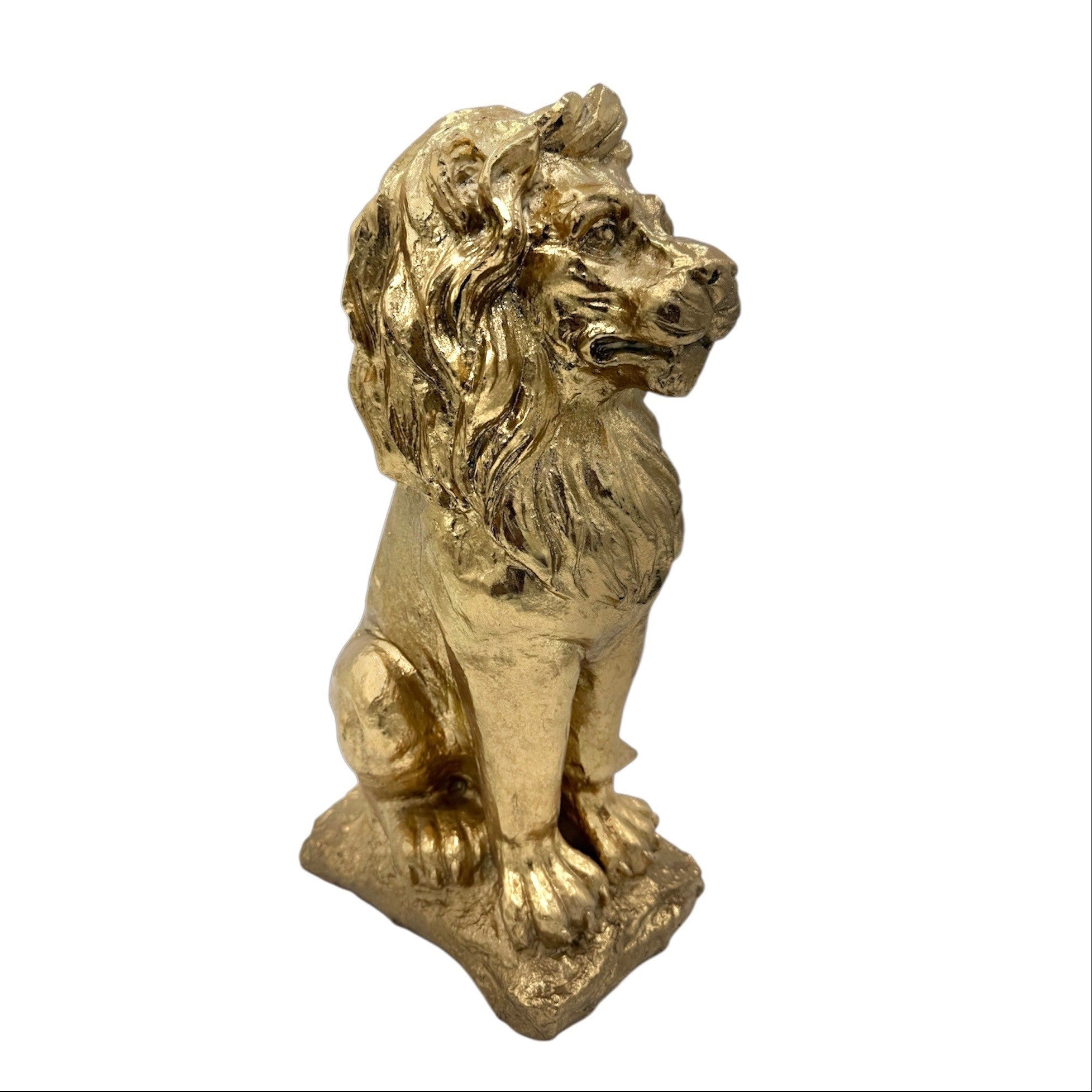 Lorde Lion Sitting Resin Statue Gold