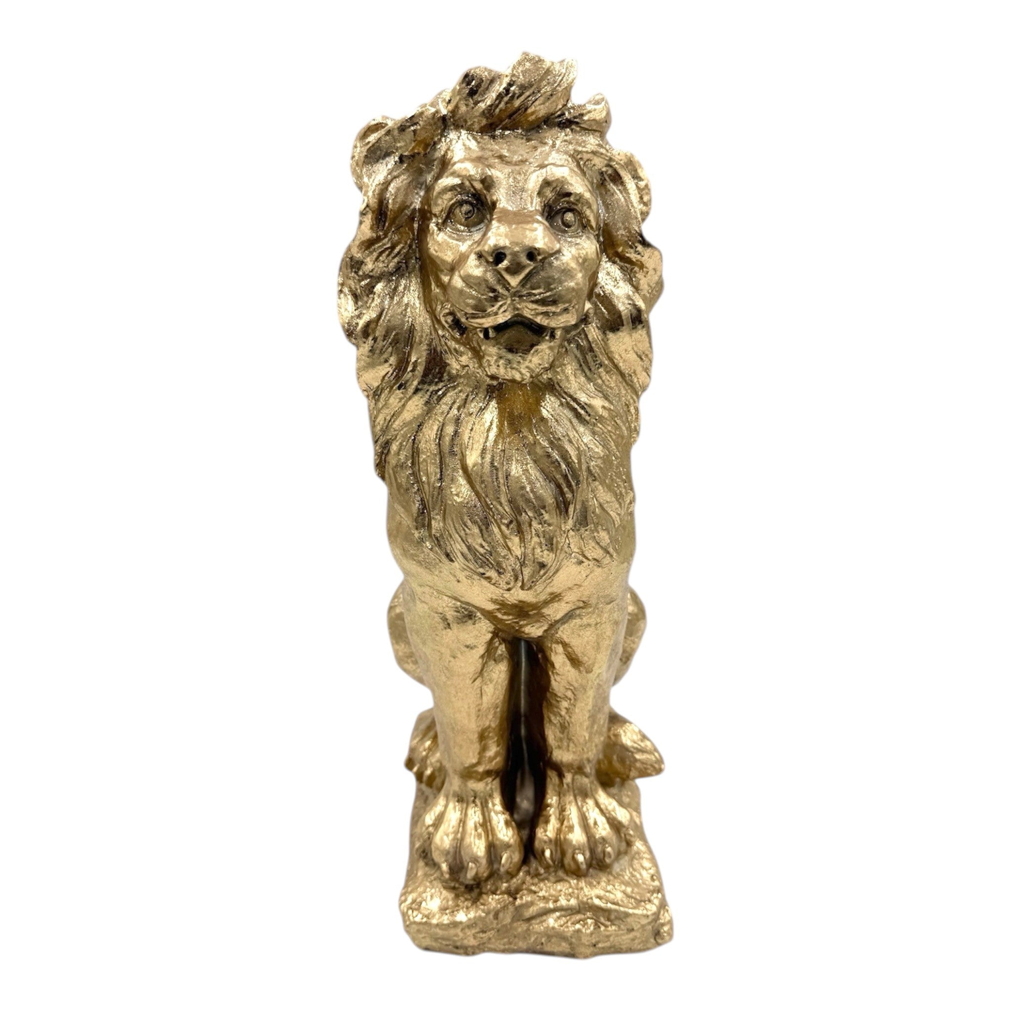 Lorde Lion Sitting Resin Statue Gold