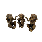 Havana Resin Gold Monkey 3 Piece Monkey Statue