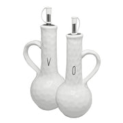 Spade White Ceramic Oil and Vinegar Set