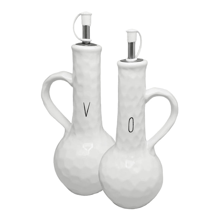 Spade White Ceramic Oil and Vinegar Set