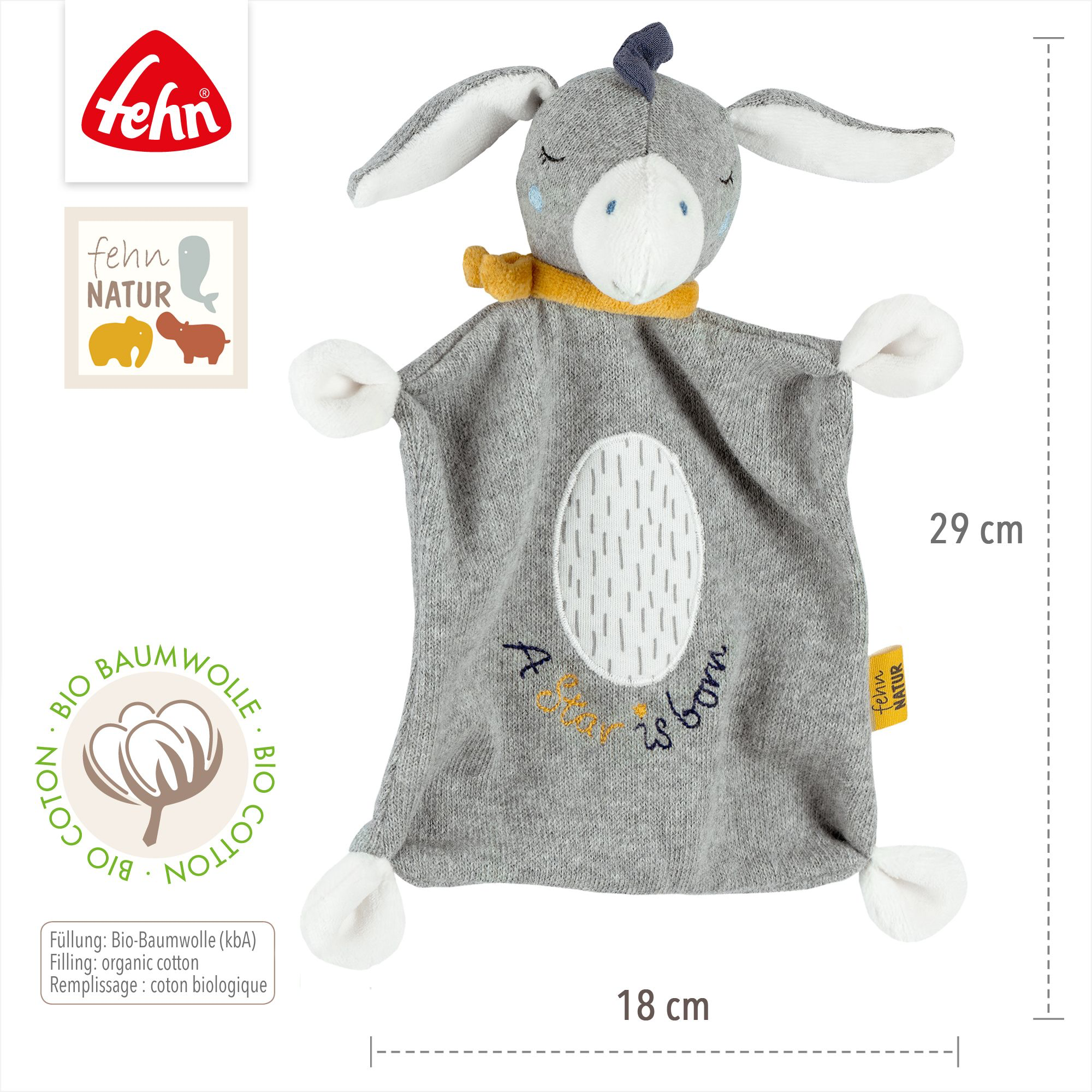 fehnNATUR Comforter Donkey Star - Grey