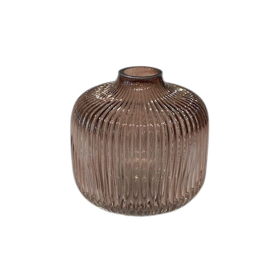 Round Glass Bud Vase Amethyst
