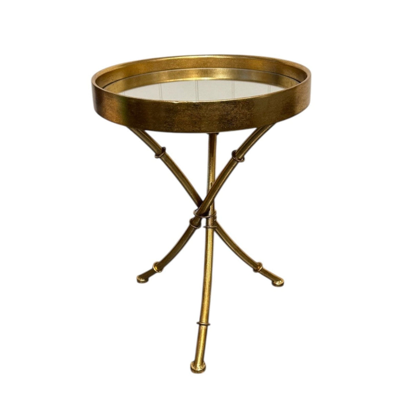 Webb Gold Iron Mirror Side Table