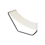 Collapsible Beach Lounger Black and Cream