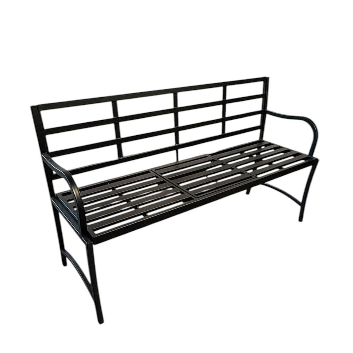 Lucinda 3-Seater Garden Bench Seat with Built in Table Black