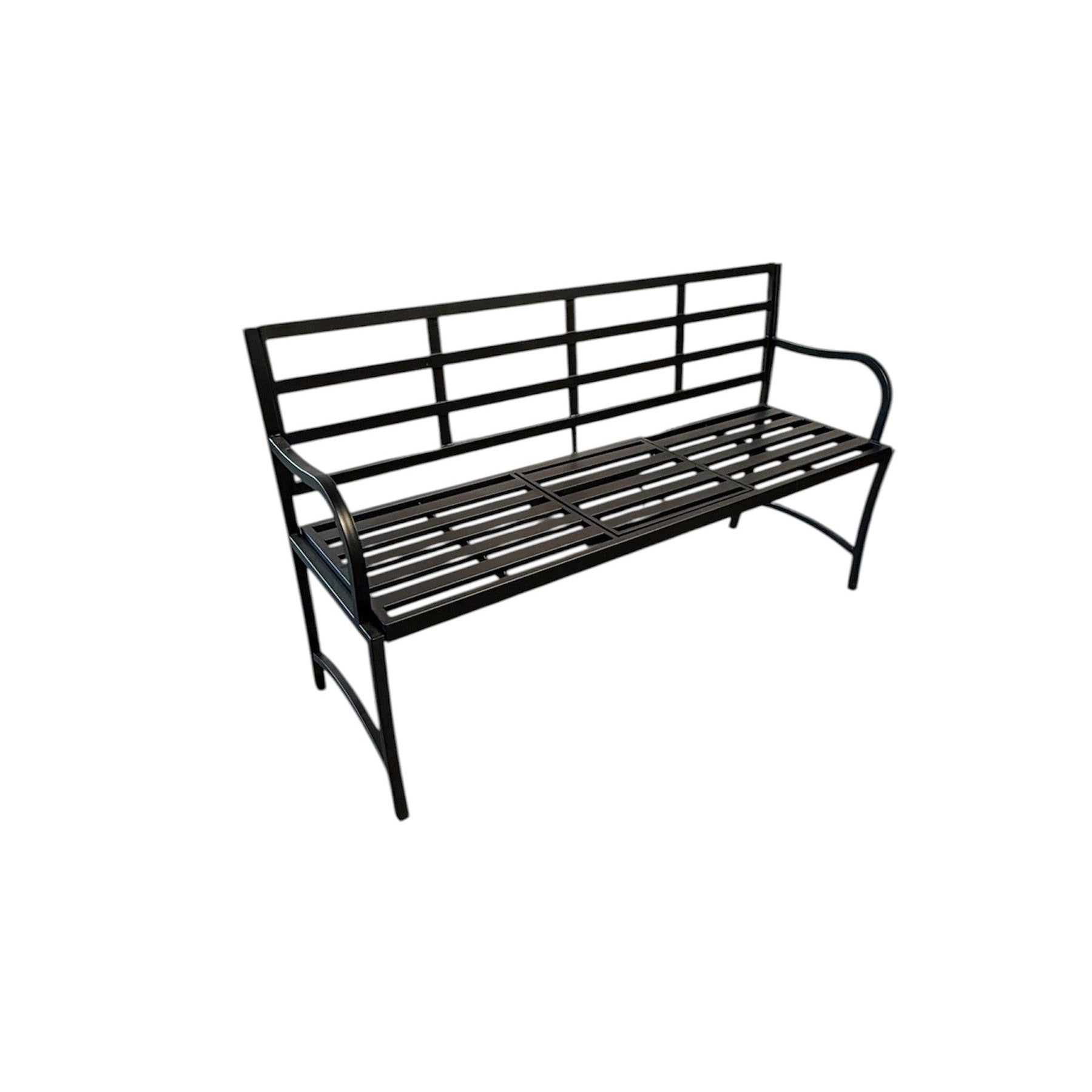 Lucinda 3-Seater Garden Bench Seat with Built in Table Black
