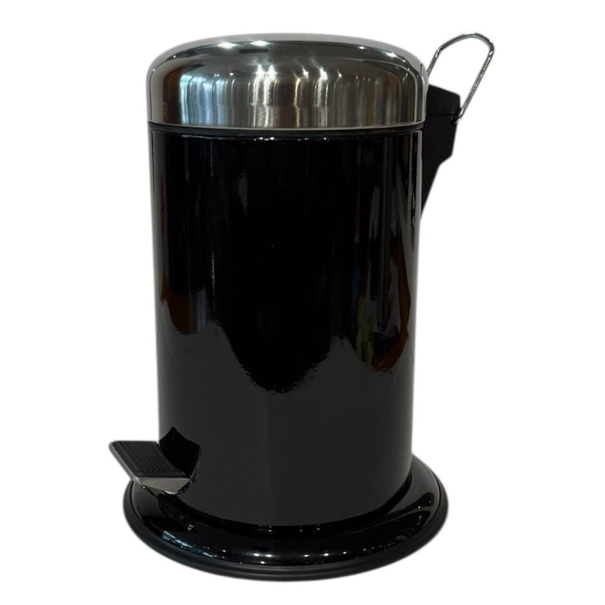 Bathroom Bin with Pedal and Flared Base - Black