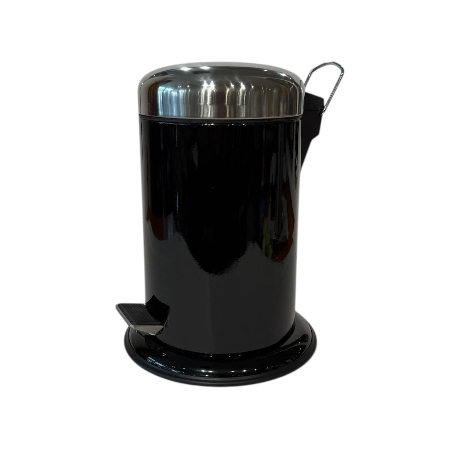 Bathroom Bin with Pedal and Flared Base - Black