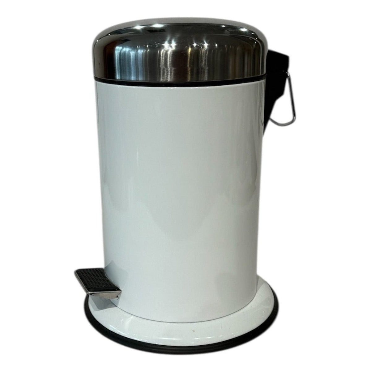 Bathroom Bin with Pedal and Flared Base - White