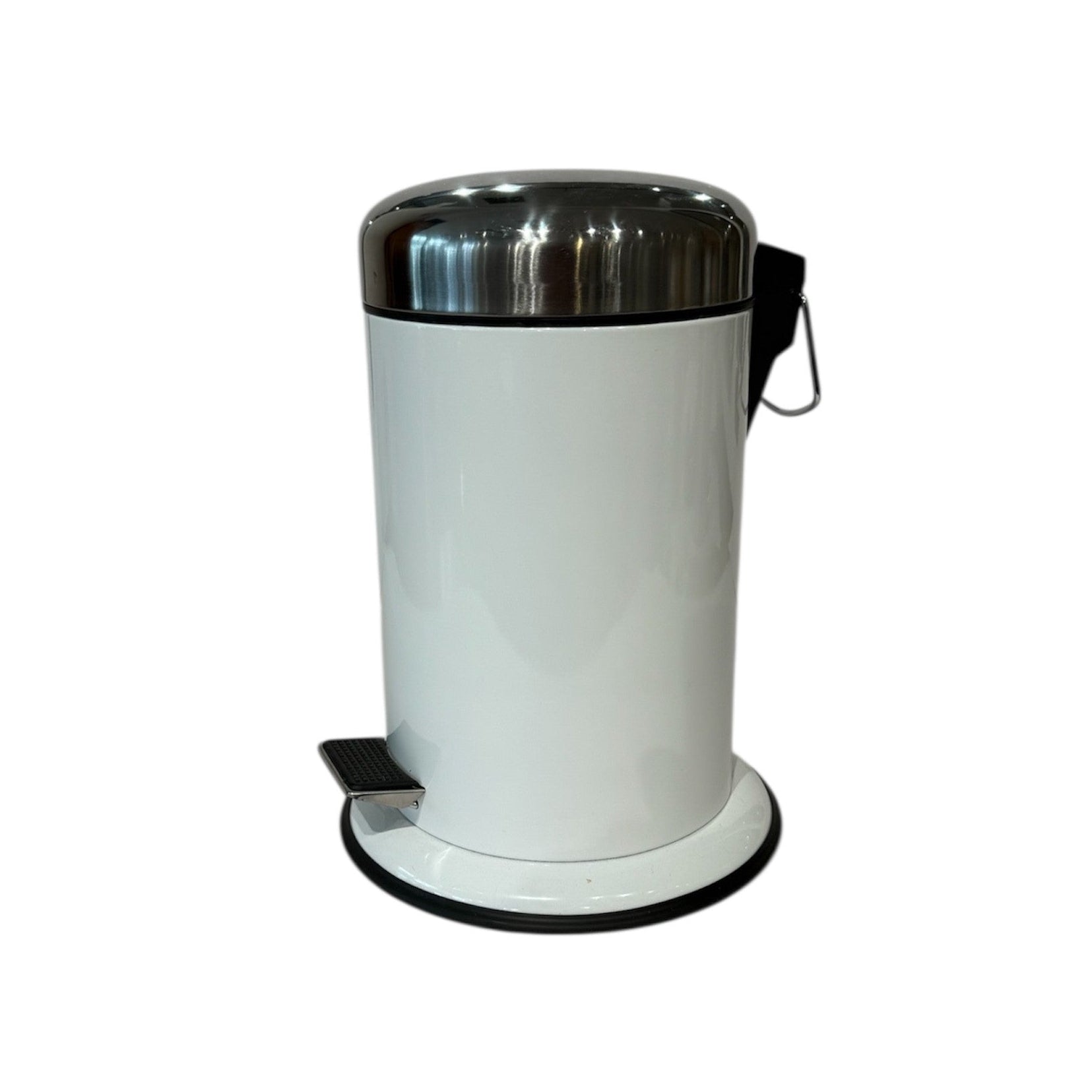 Bathroom Bin with Pedal and Flared Base - White