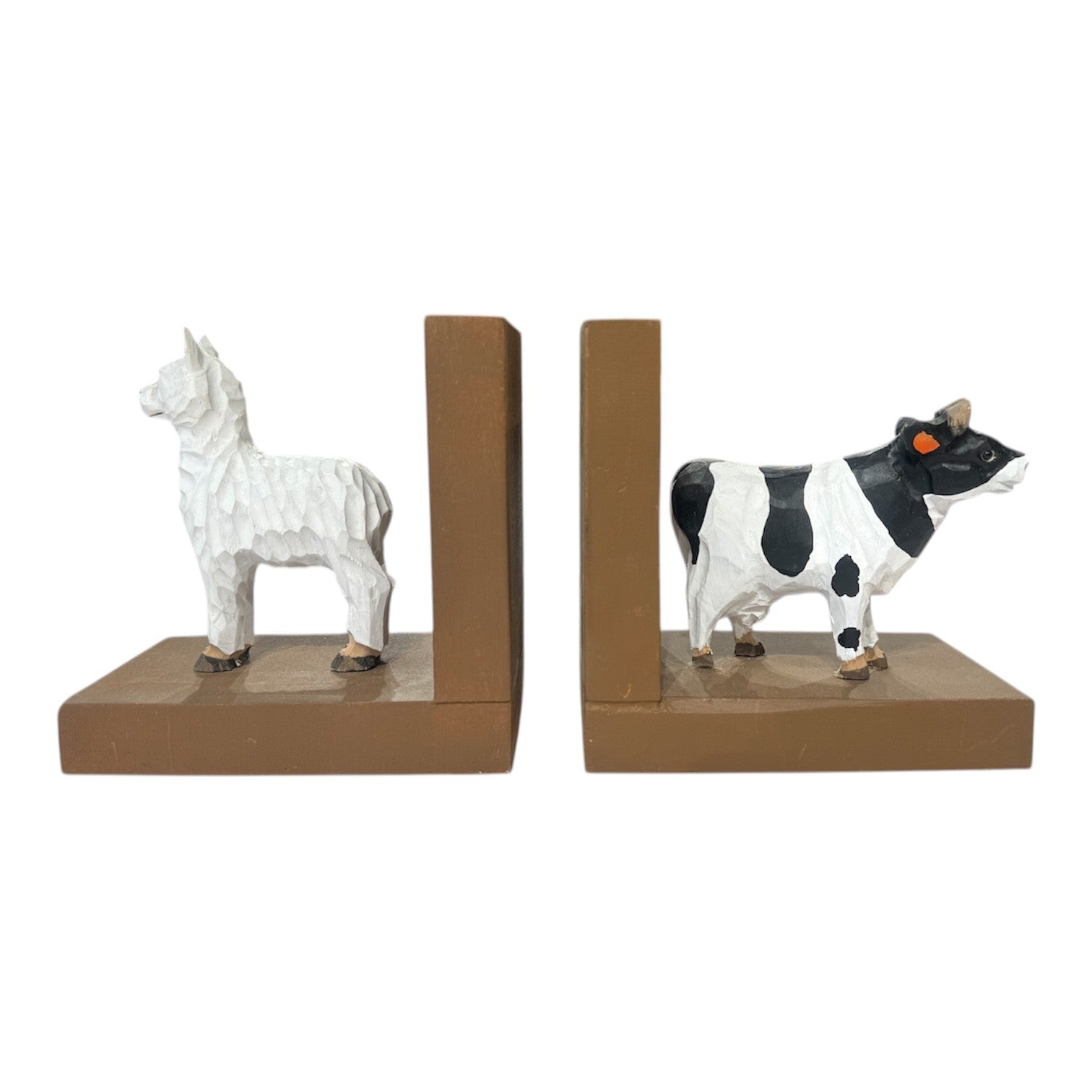 Nordic Kids Timber Bookends Farm Animals 2 Piece