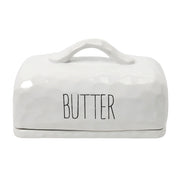 Spade white Ceramic Butter Dish