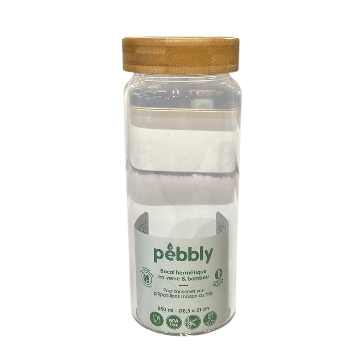 Pebbly Glass Container With Screw Top Lid 850 ml