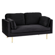 Jade Velvet 2-Seater Sofa Black