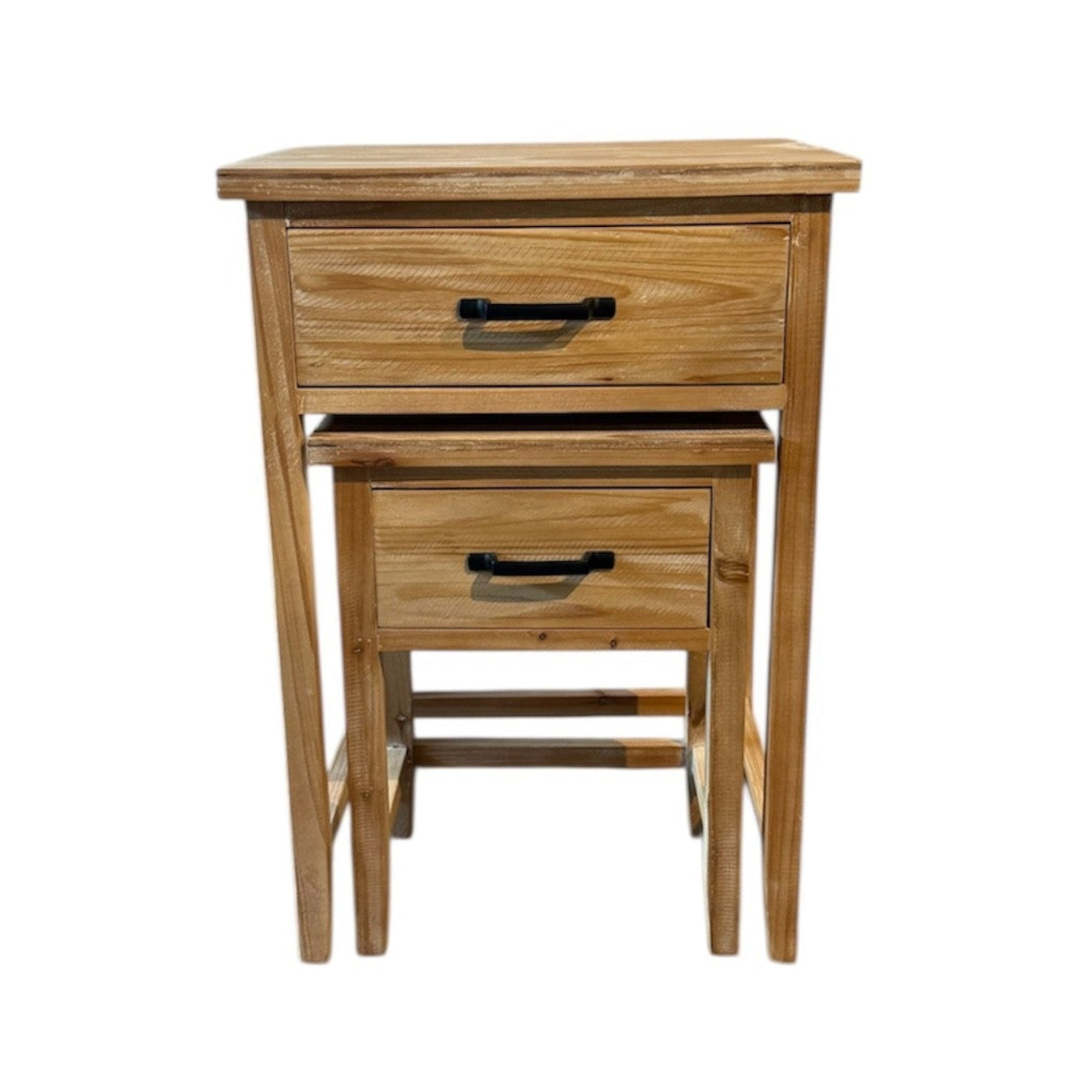 Juliet Set of 2 Bedside Tables Natural Timber