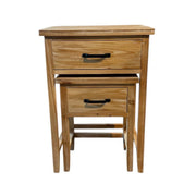 Juliet Set of 2 Bedside Tables Natural Timber